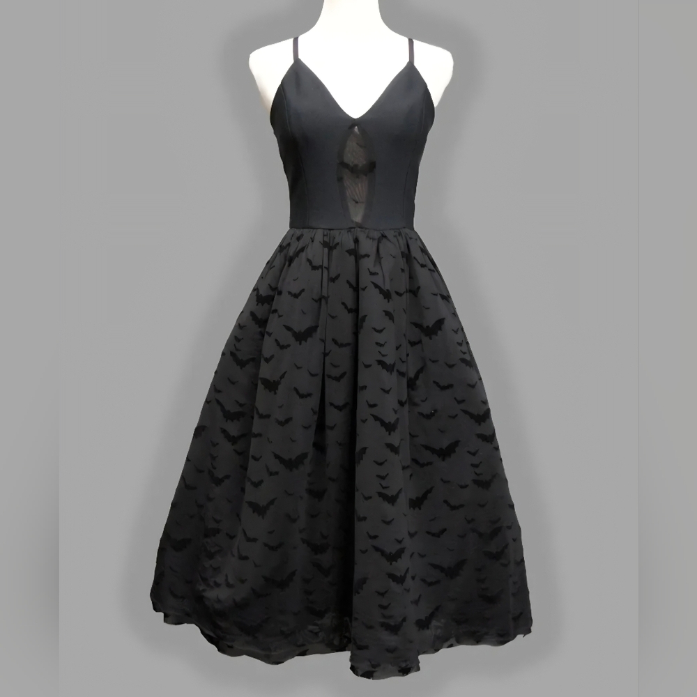 Witchwood Flocked Bat Dress